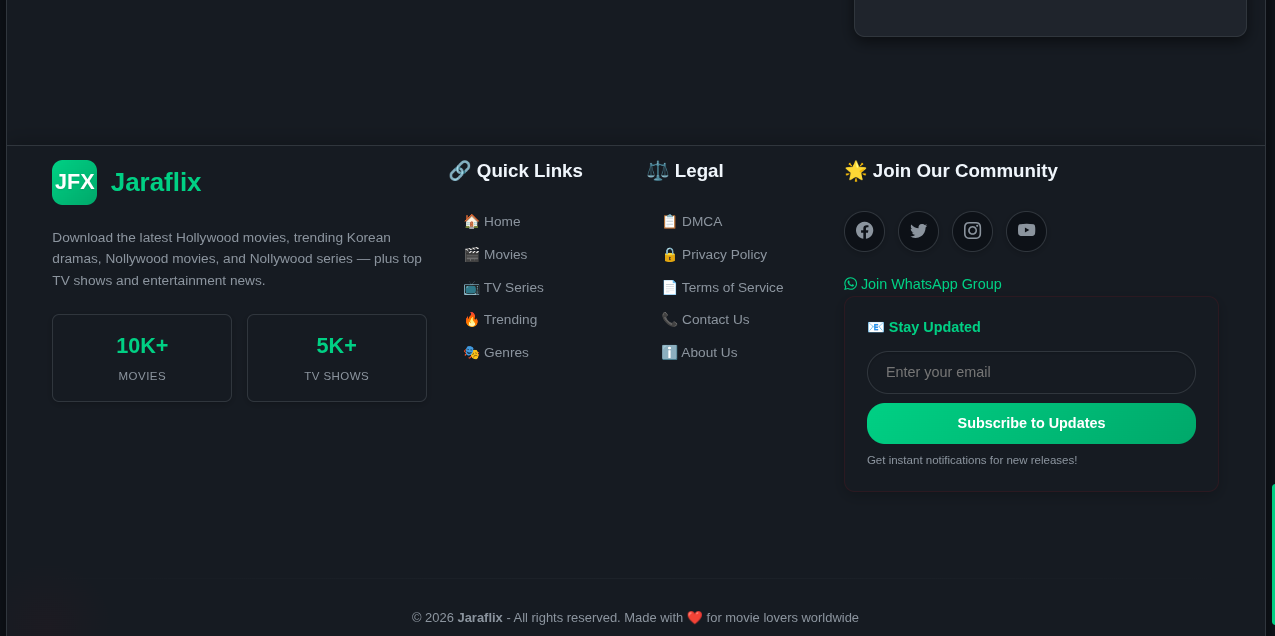 Jaraflix – Movie / Series / Music Blog + Download Links Script (Built with Django)